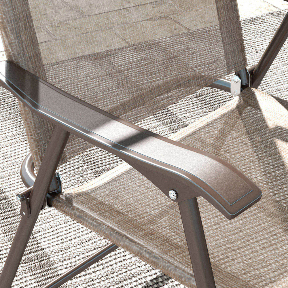 Outsunny Set of 2 Mixed Brown Folding Garden Chair Image 3