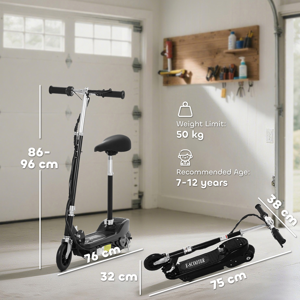 Tommy Toys Black Foldable Powered Kick Scooter 120W Image 9