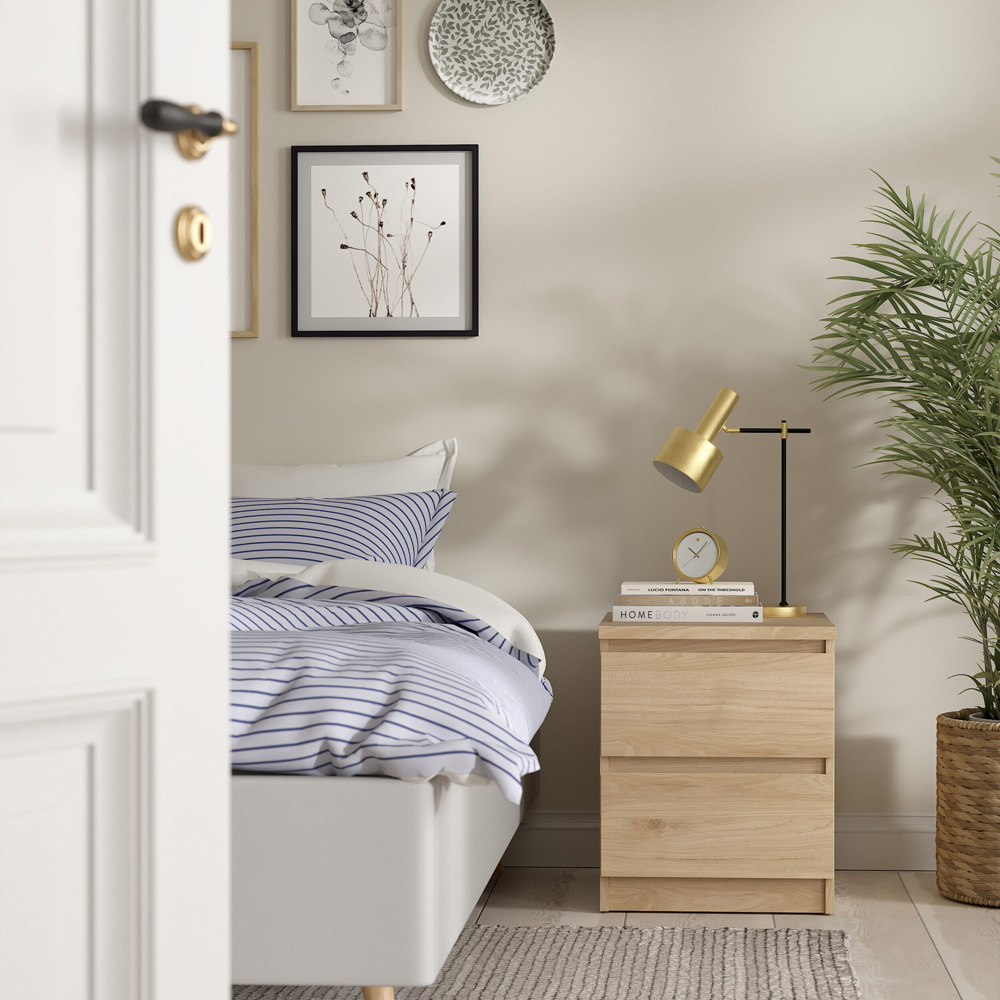 Florence Naia 2 Drawer Jackson Hickory Bedside Table Image 6