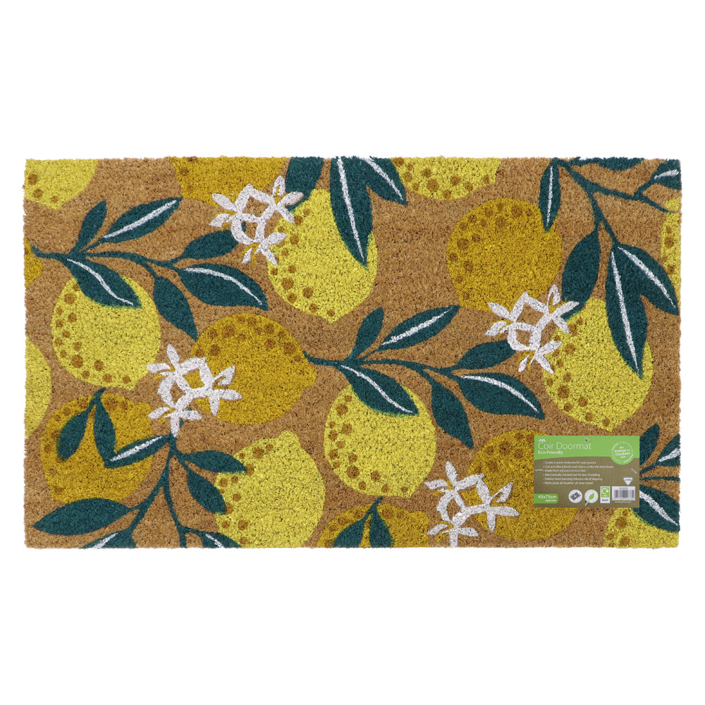 JVL Lemons Latex Coir Door Mat 40 x 70cm Image 3