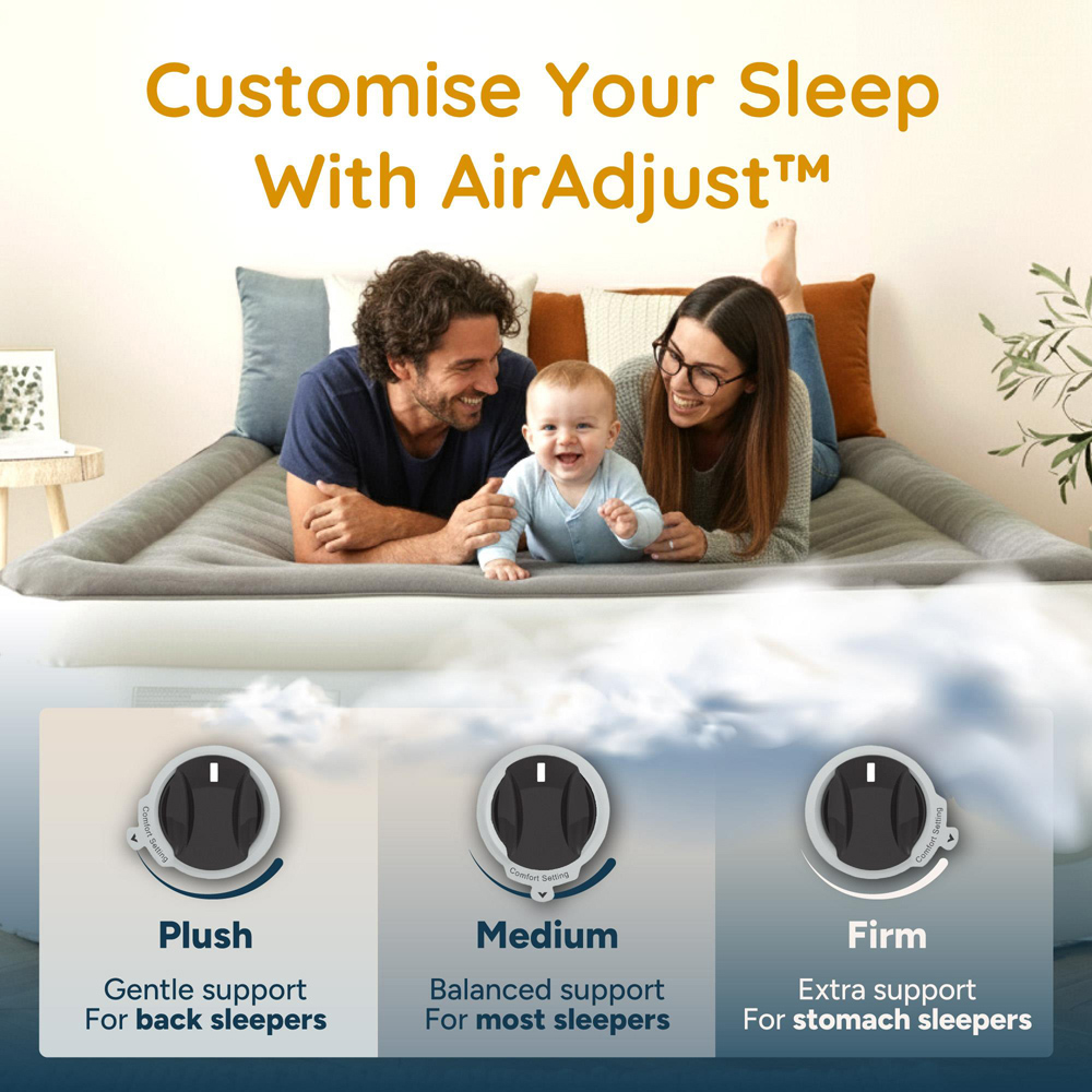 Huddle King Size Never Deflate Airbed with Dual-Action Pump Carry Bag and USB Plug Image 5