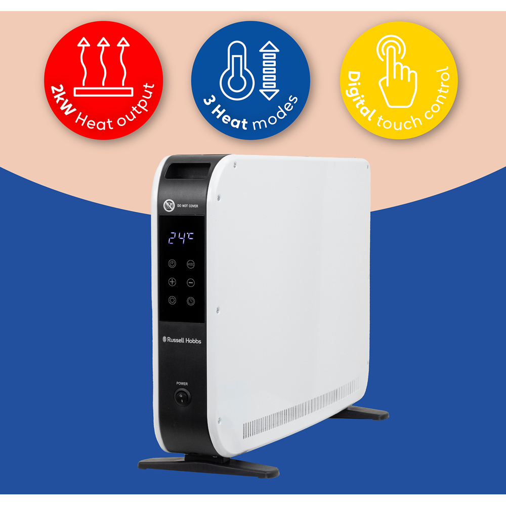 Russell Hobbs RHCVH2003W White Digital Touch Panel Convection Heater 2000W Image 7