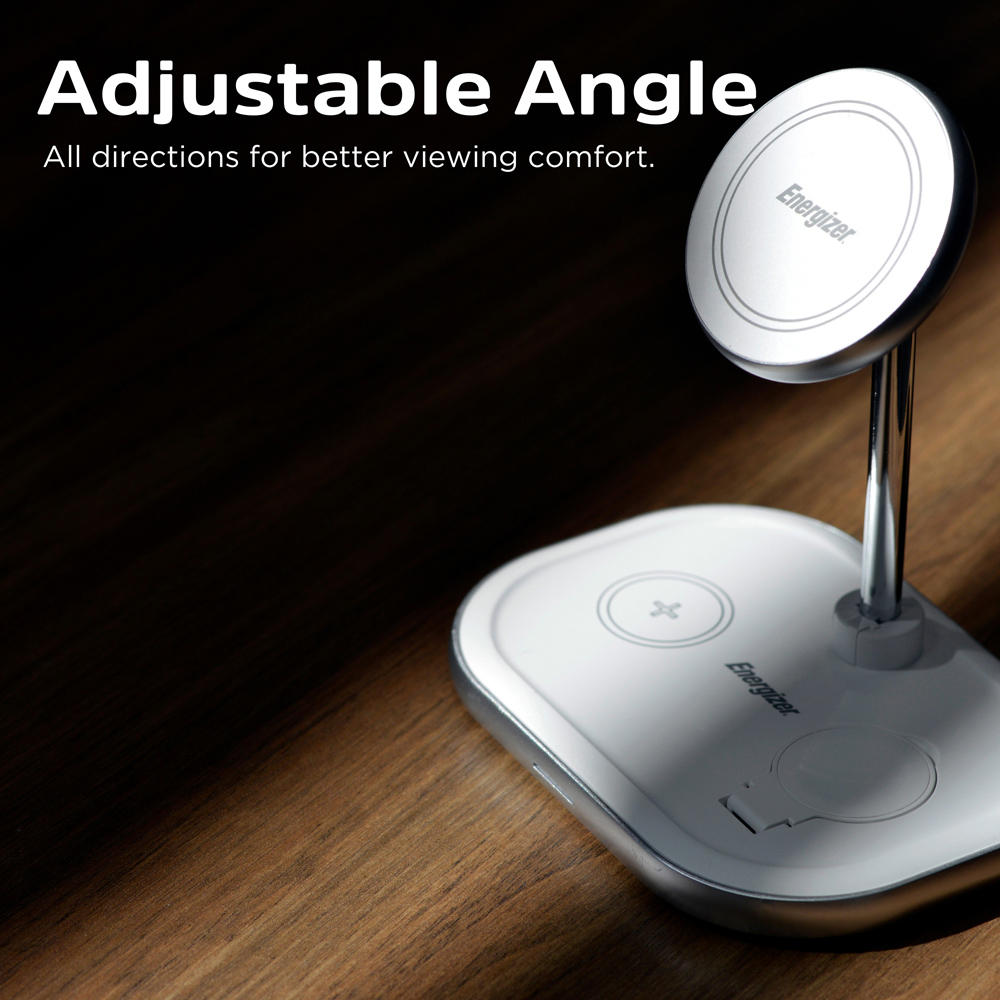 Energizer WCP303 3-in-1 White QI Wireless Charging Stand 15W Image 6
