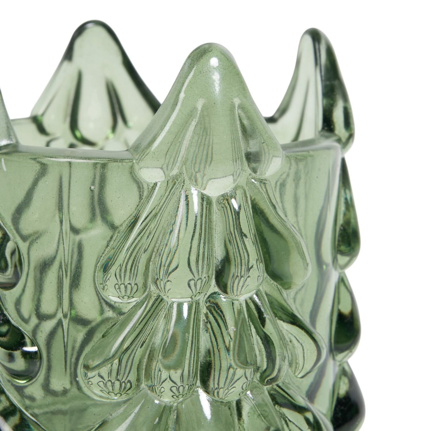 Festive Glass Tree Tealight Holder Green Image 3