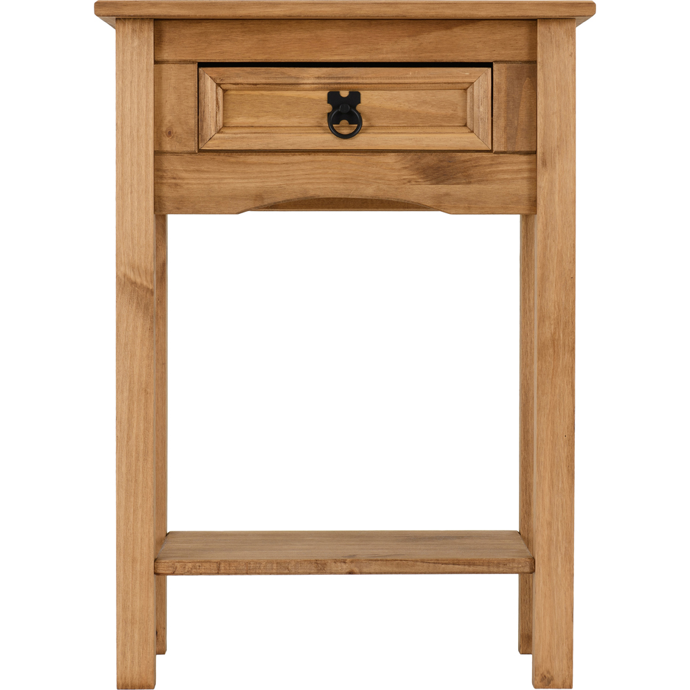Seconique Corona Single Drawer Distressed Waxed Pine Console Table Image 3