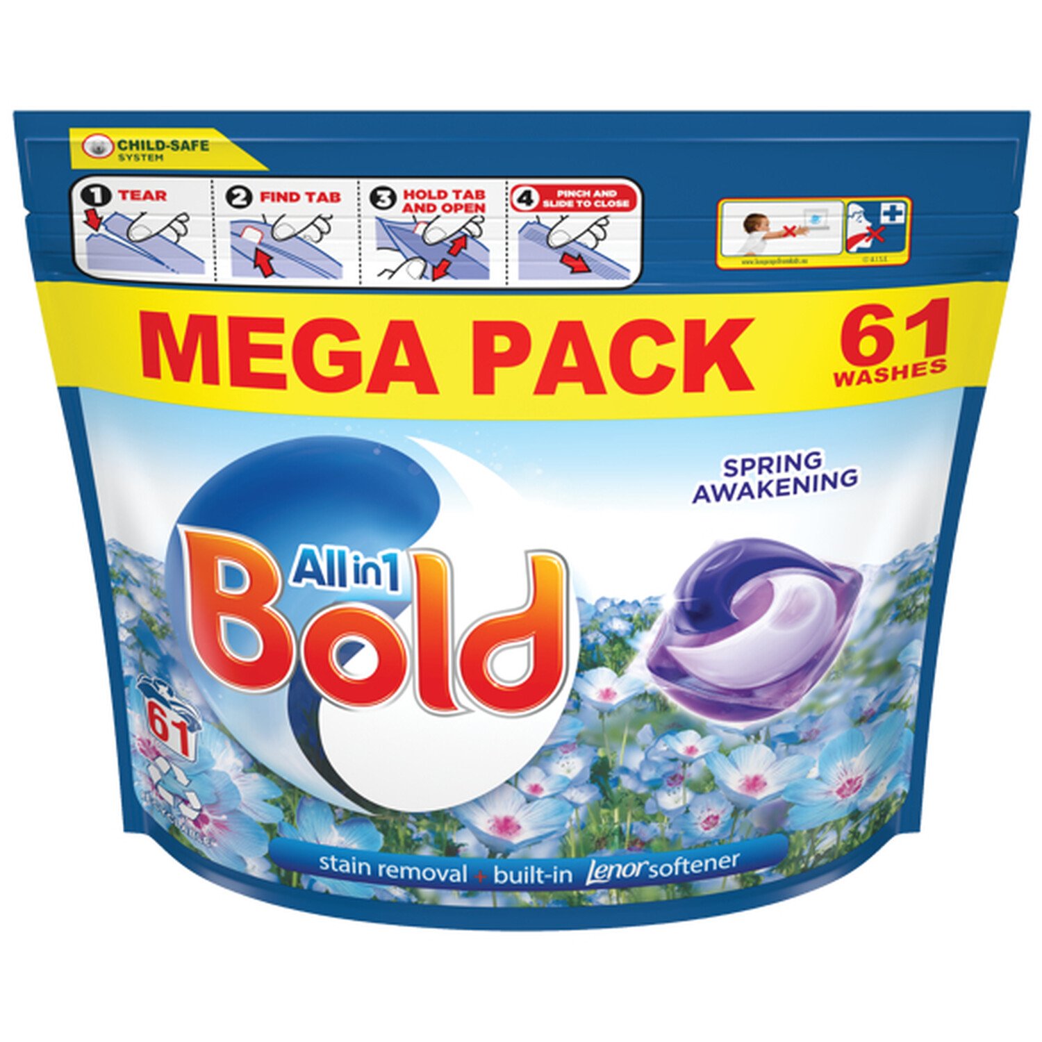 Bold All In 1 Spring Awakening Laundry Pods 61 Washes Image