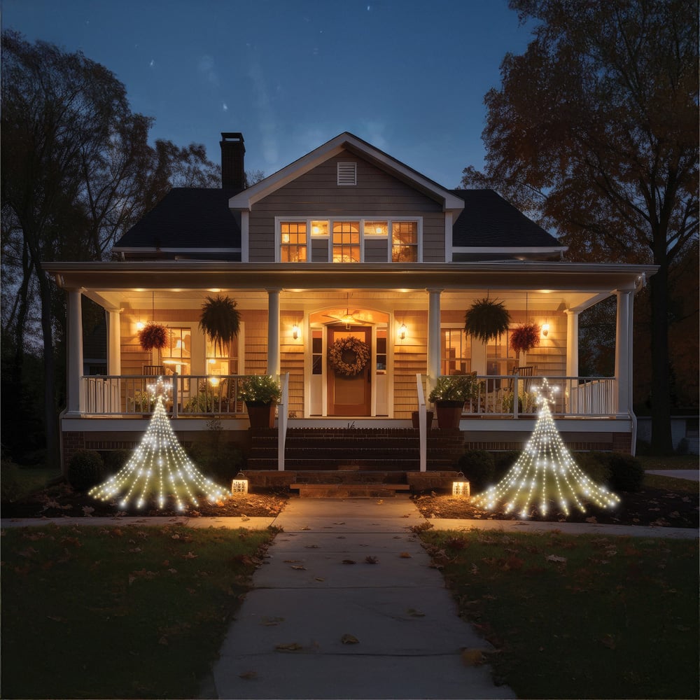 Xmas Haus 330 Warm White LED Waterfall Light Chain 3m Image 1