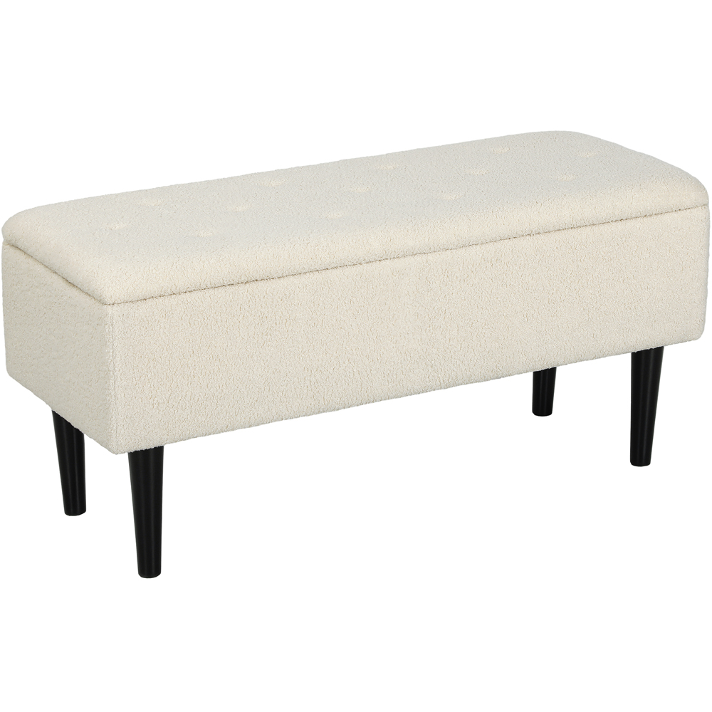 HOMCOM Cream Bed End Ottoman Bench Image 2