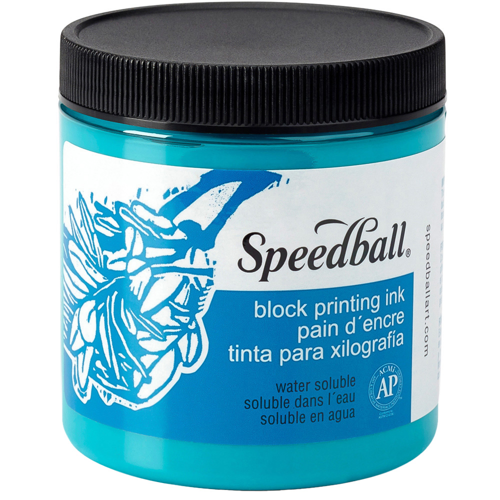Speedball Turquoise Water Soluble Block Ink 236.5ml Image