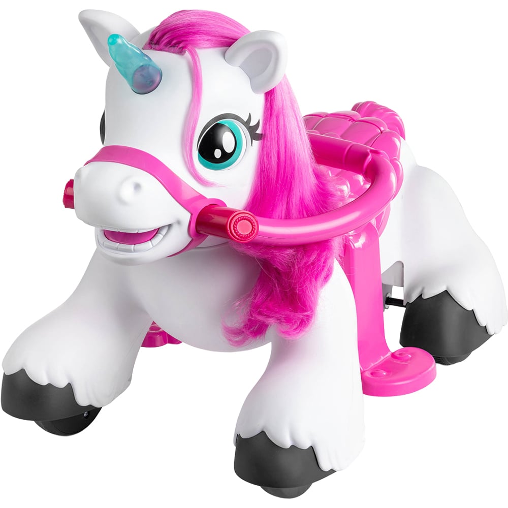 Xootz White Kids Magical Unicorn Ride-On Toy Image 1
