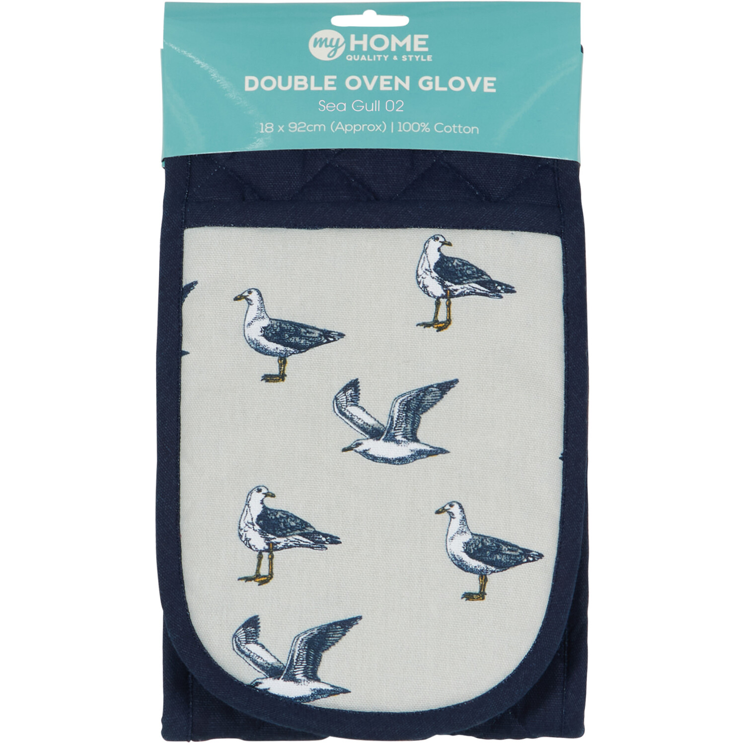 Seagull Double Oven Glove - Blue Image 1