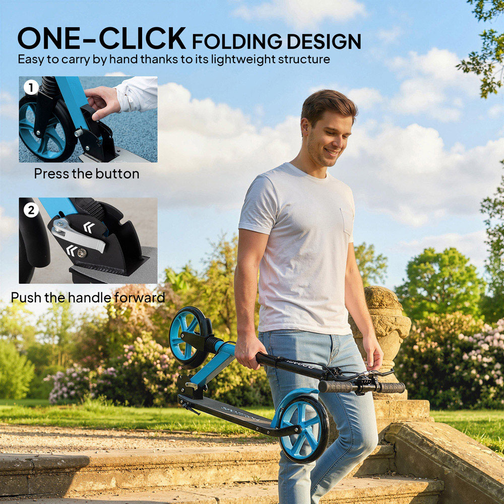 HOMCOM Blue Adjustable Folding Kick Scooter Image 5