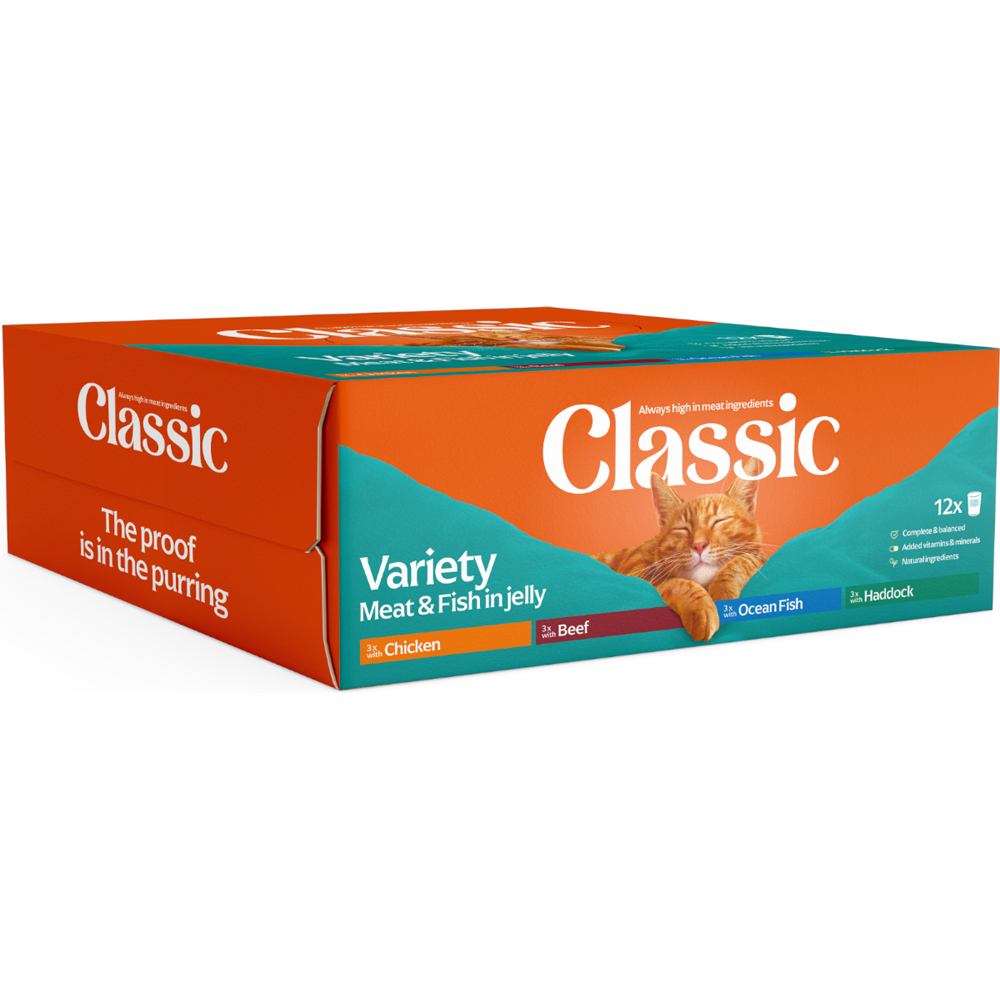 Pack of 12 Classic Variety in Jelly Wet Cat Food Image 1