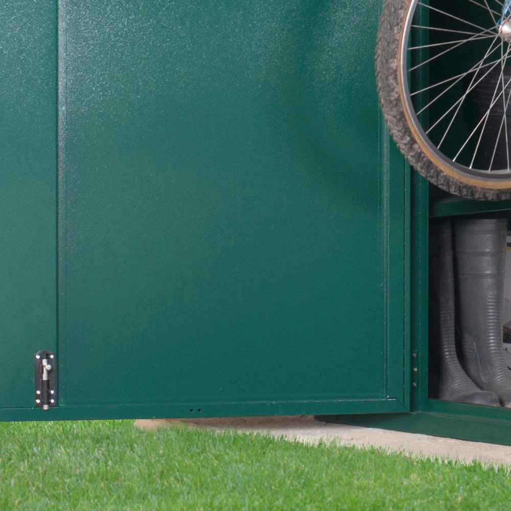 Asgard Trojan Plus 7 x 3ft Double Door Green Bike and Garden Shed Image 9