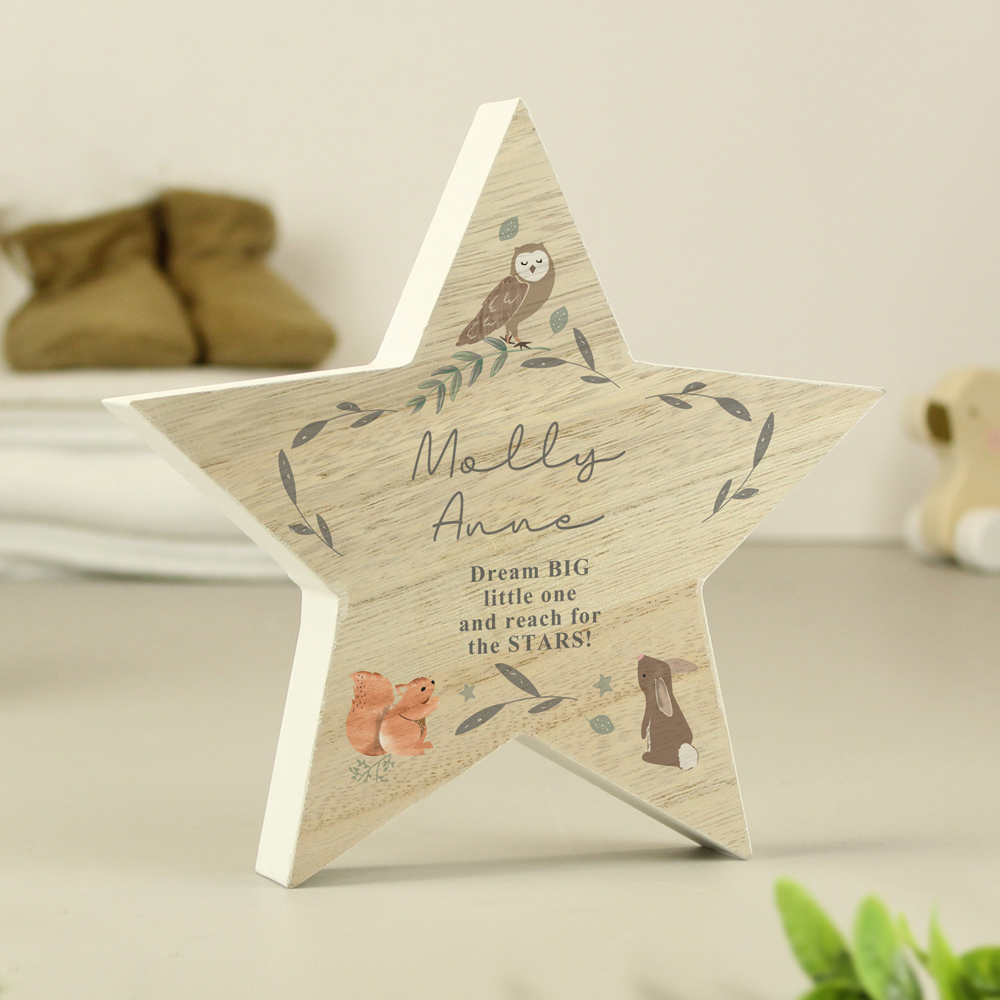 Personalised Memento Woodland Animal Star Ornament Image 2
