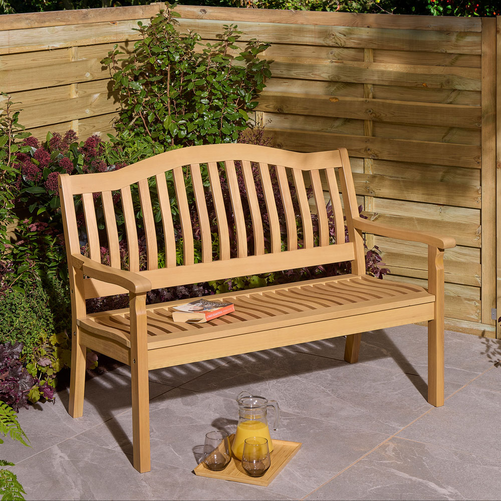 Rowlinson Hemsway 2 Seater Natural Garden Bench Image 1