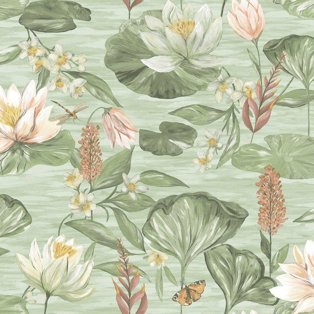 Holden Lily Pad Green Wallpaper Image 1