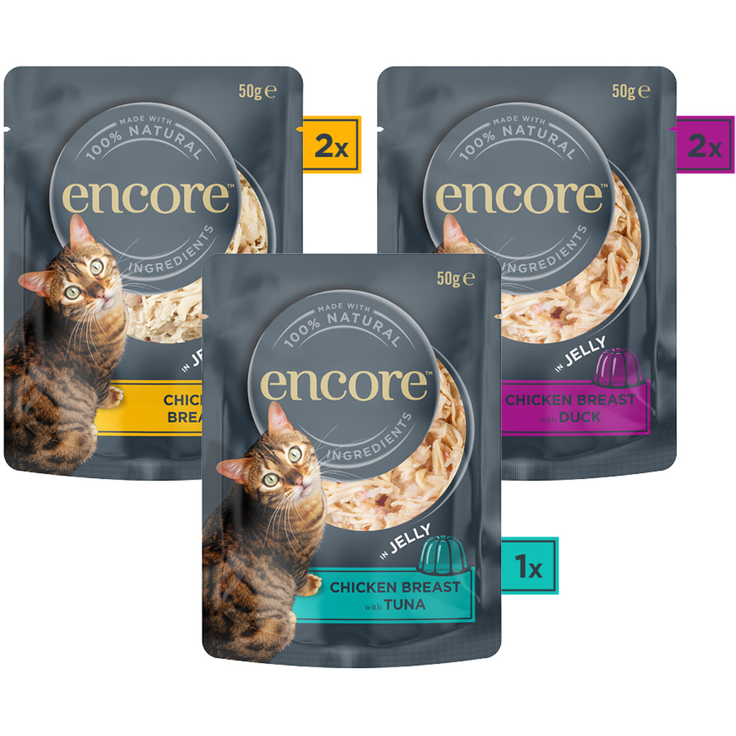 Encore Wet Cat Food Pouches in Jelly - Chicken Selection Image 2