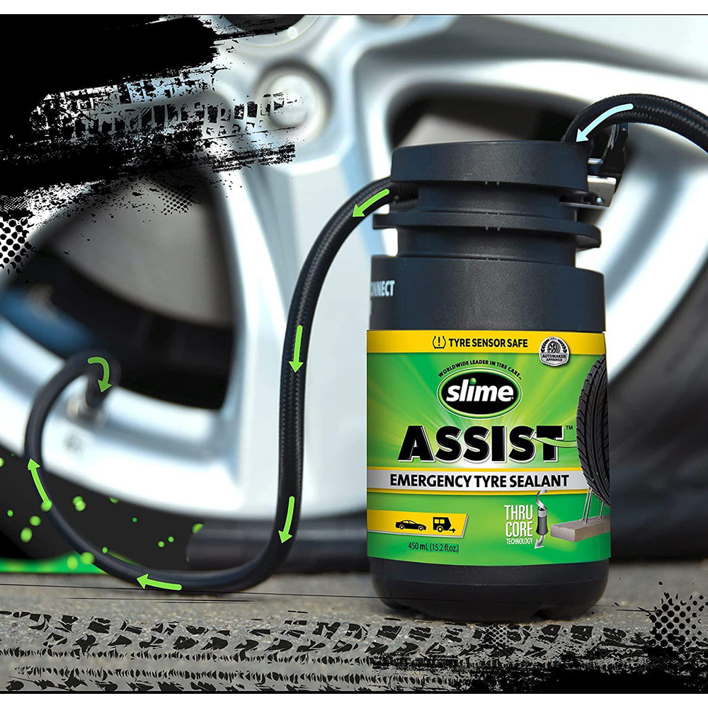 Slime Assist Emergency Puncture Repair Connect to Air Flat Tyre Sealant 450ml Image 4