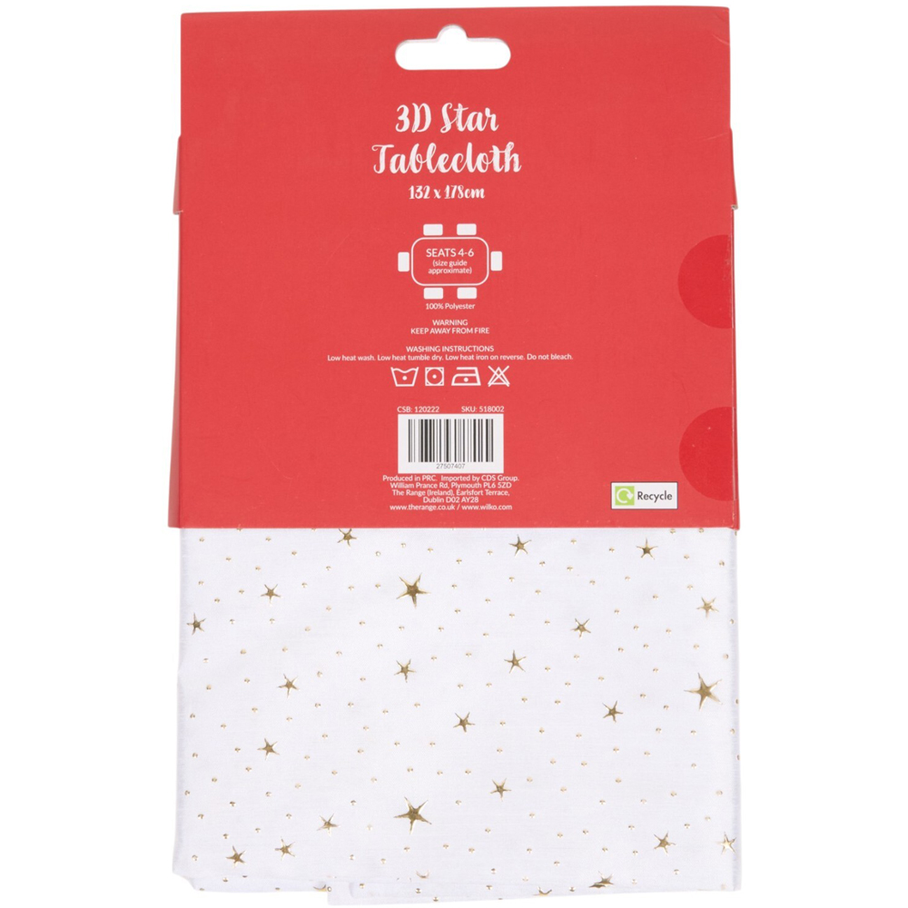 3D Star Christmas Tablecloth Image 3