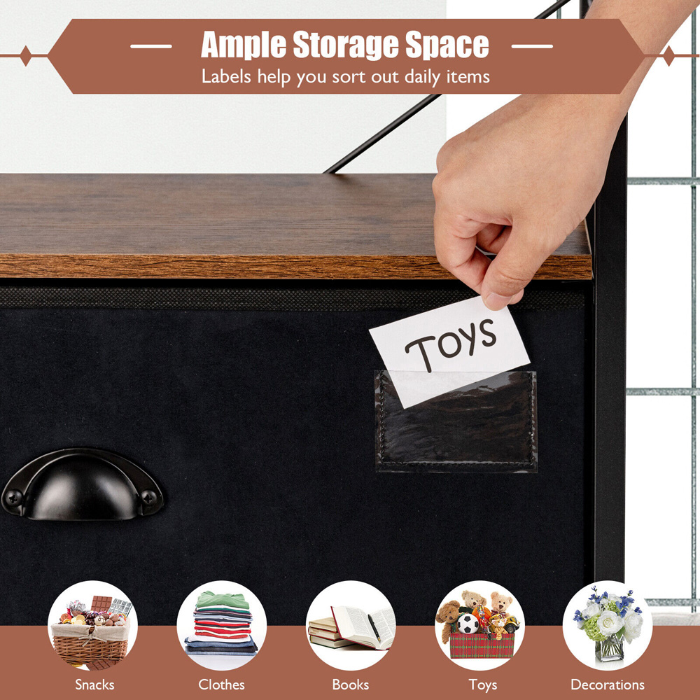 Costway 2 Drawer Single Shelf Storage Unit Image 6