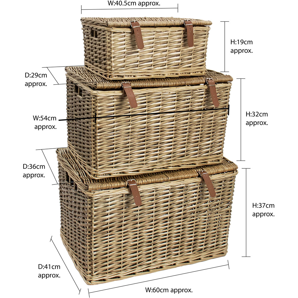 JVL Wicker Storage Hamper Basket Set of 3 Image 9
