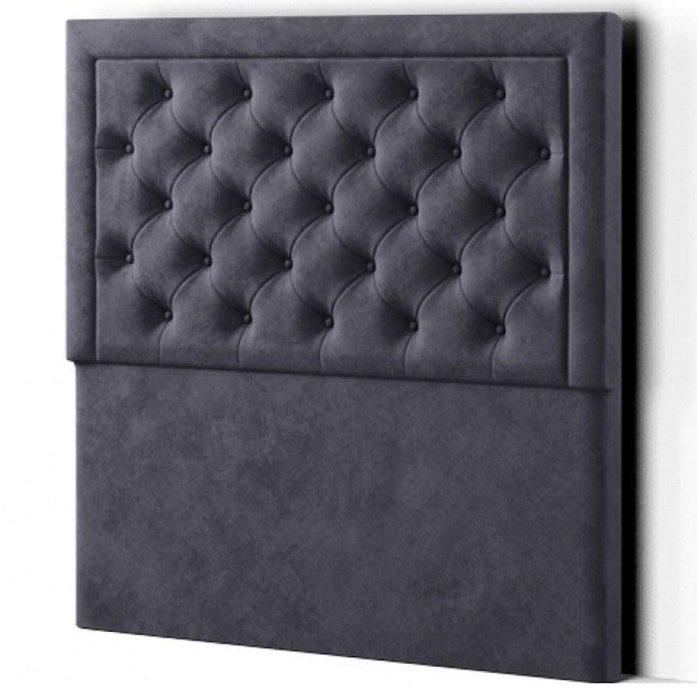 Eleganza Castle King Steel Plush Floor Standing Headboard Image 2