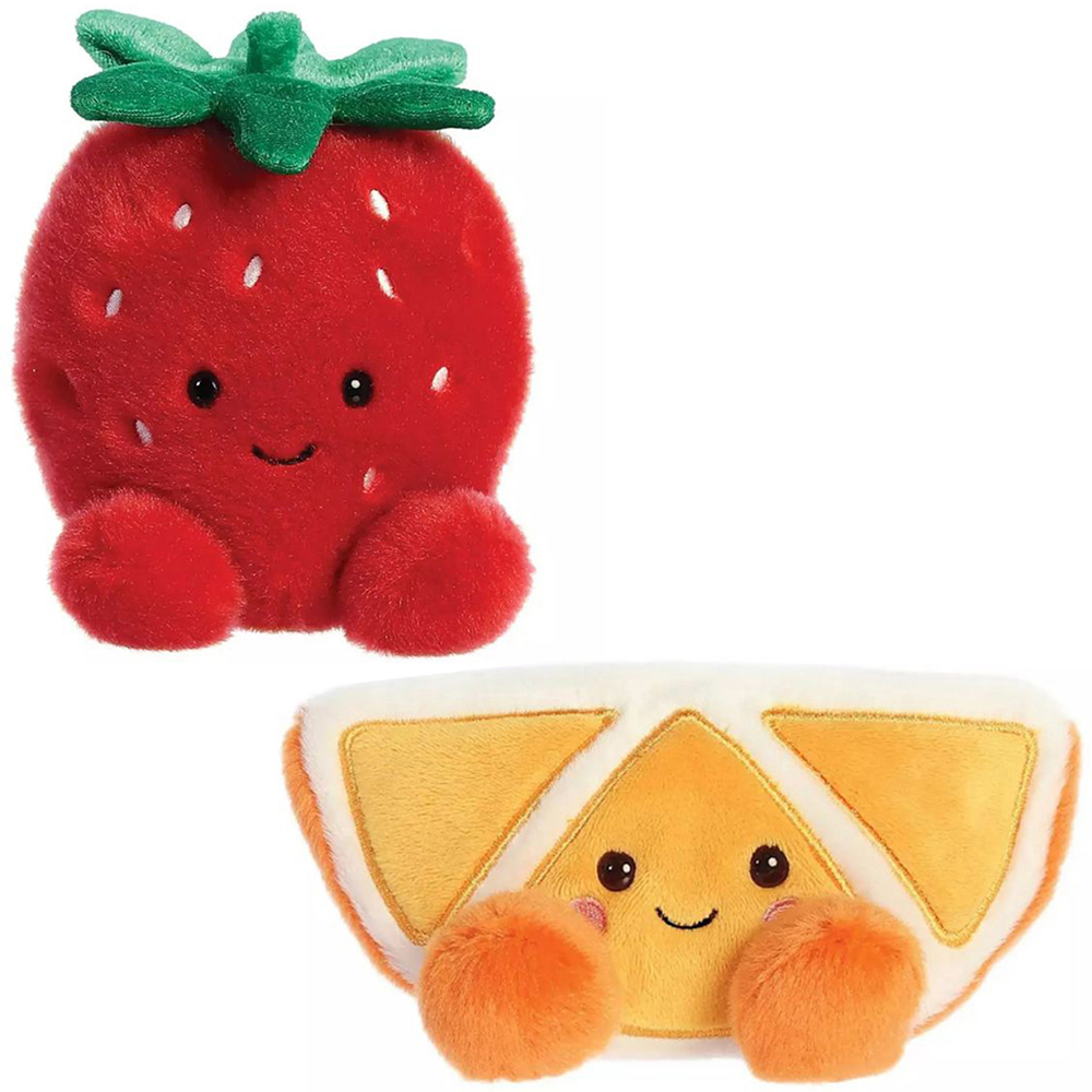 Aurora Palm Pals Tucker Mandarin and Juicy Strawberry Soft Toys 13cm Image 1