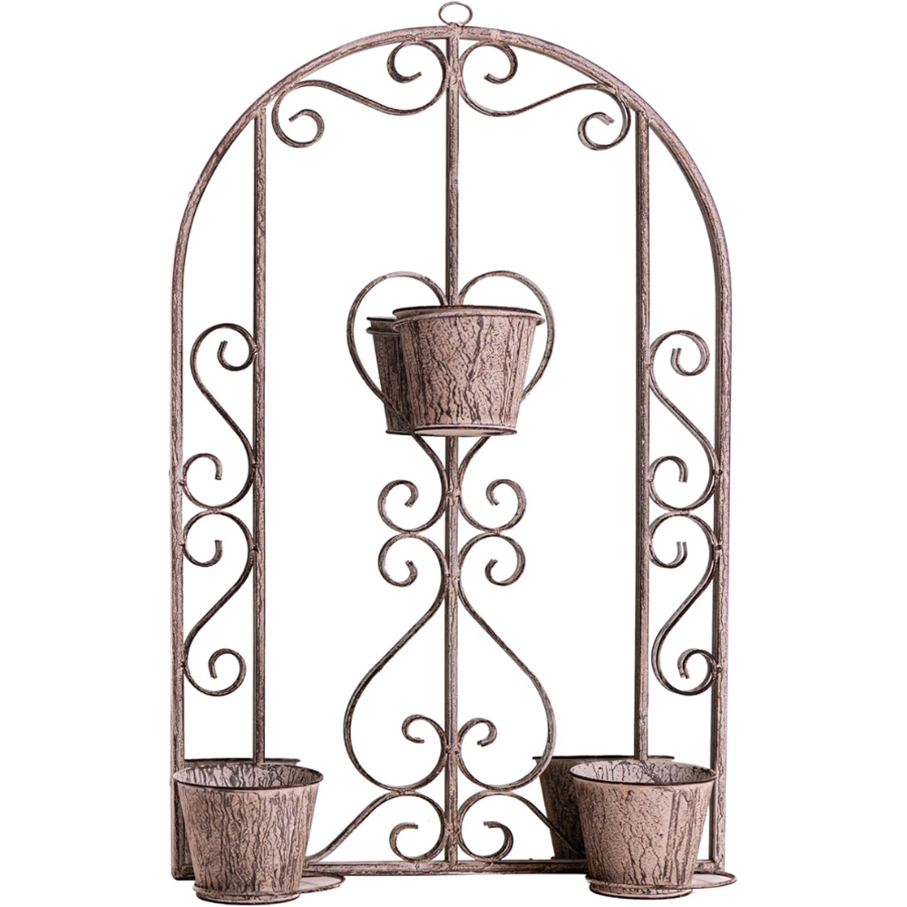 Serenity Dove Grey Garden Mirror with Planter 89 x 50cm Image 1