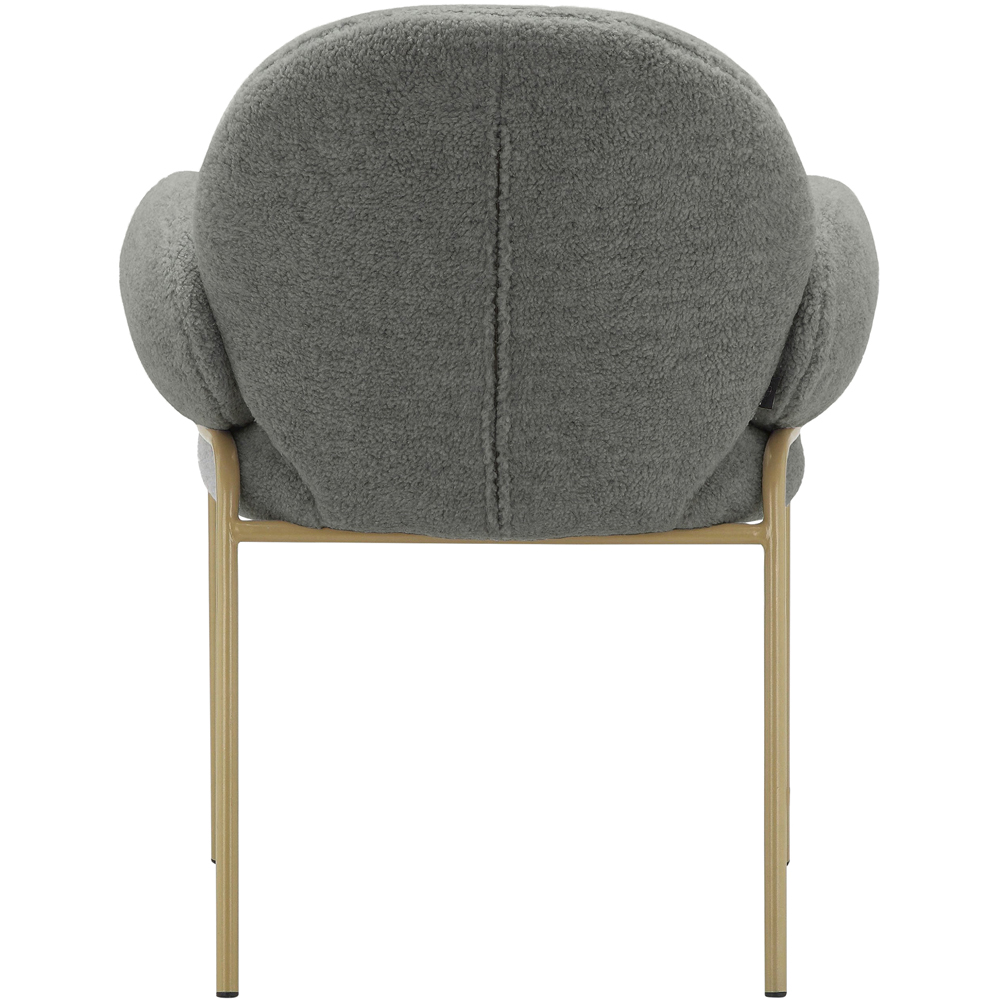 Dorel Iwama Set of 2 Dark Grey Teddy Fabric Dining Chair Image 7