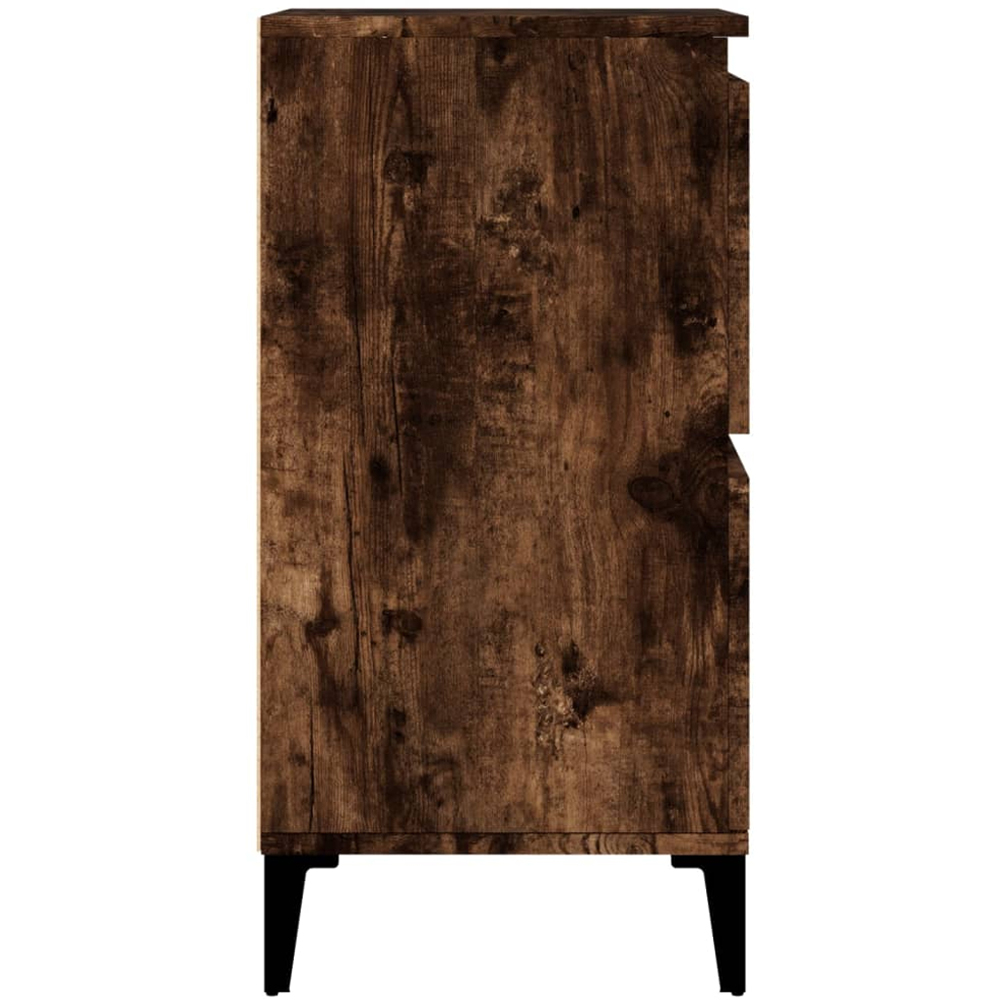 vidaXL 4 Door Smoked Oak Square Sideboard Image 7