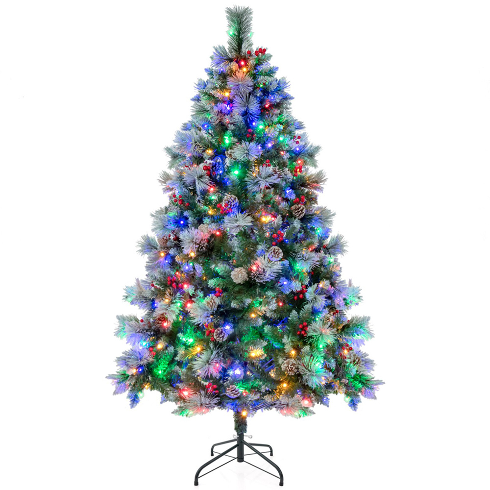 Costway Pre Lit Warm White LED Artificial Christmas Tree 6ft Image 1