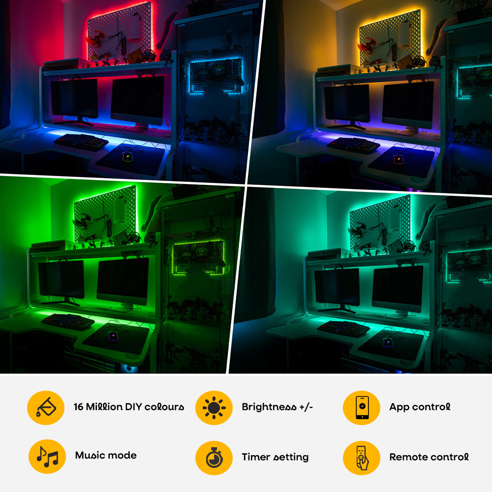 ValueLights Smart App-Control Multicolour LED Strip Light 5m Image 6