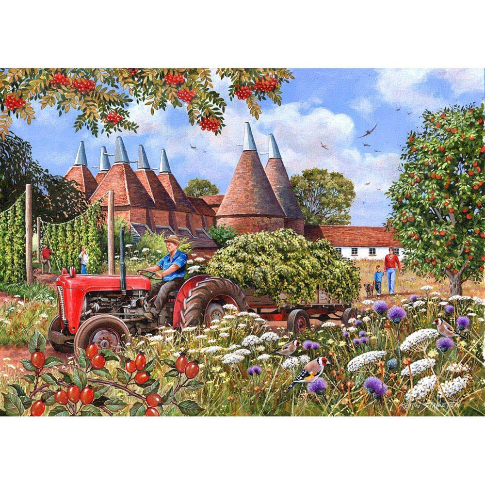 The House of Puzzles Oast Houses 500 Piece Big Jigsaw Puzzle Image