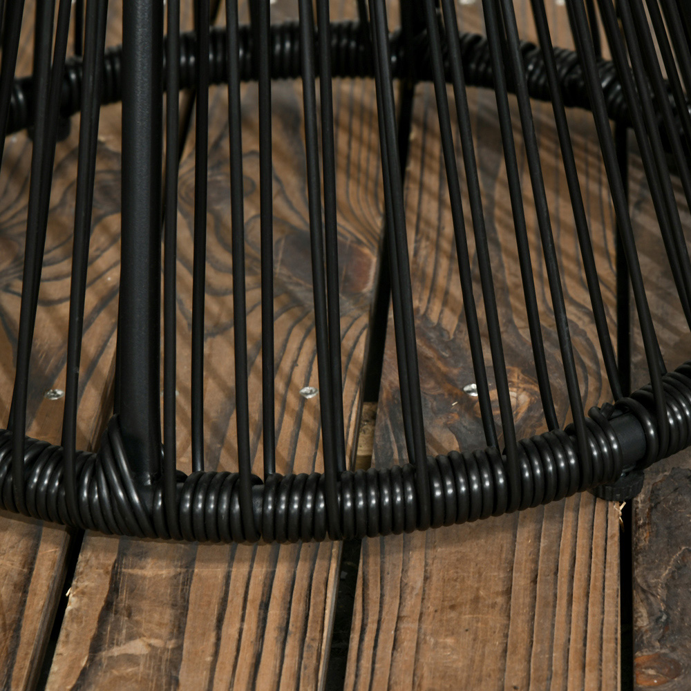 Outsunny Black Rattan Round Coffee Table Image 3