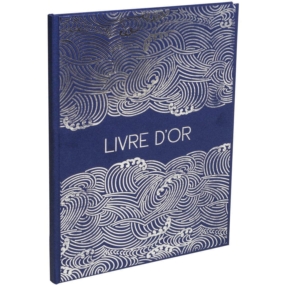 Exacompta Japan Blue Japanese Silver Motif Guest Book 100 Pages Image 1