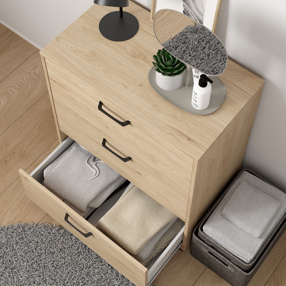 Florence Sofia 3 Drawer Jackson Hickory Chest of Drawers Image 5