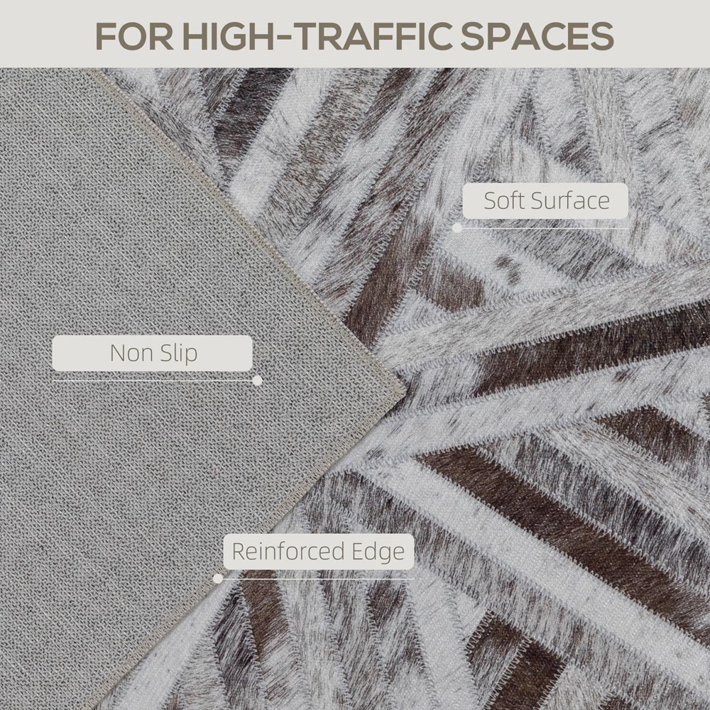 HOMCOM Brown Chenille Non-Slip Rug 290 x 200cm Image 8