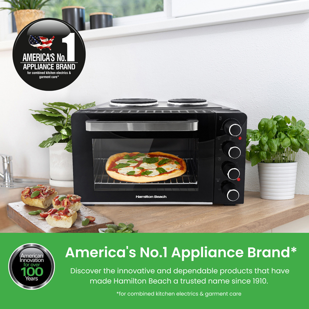 Hamilton Beach HB28HDB 28L Mini Electric Oven with Double Hotplate Image 6