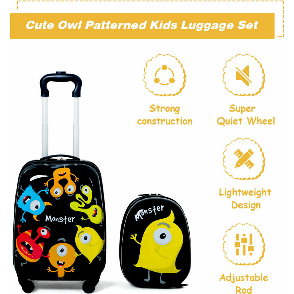 Costway Kids Black 2 Piece Luggage Set Image 8