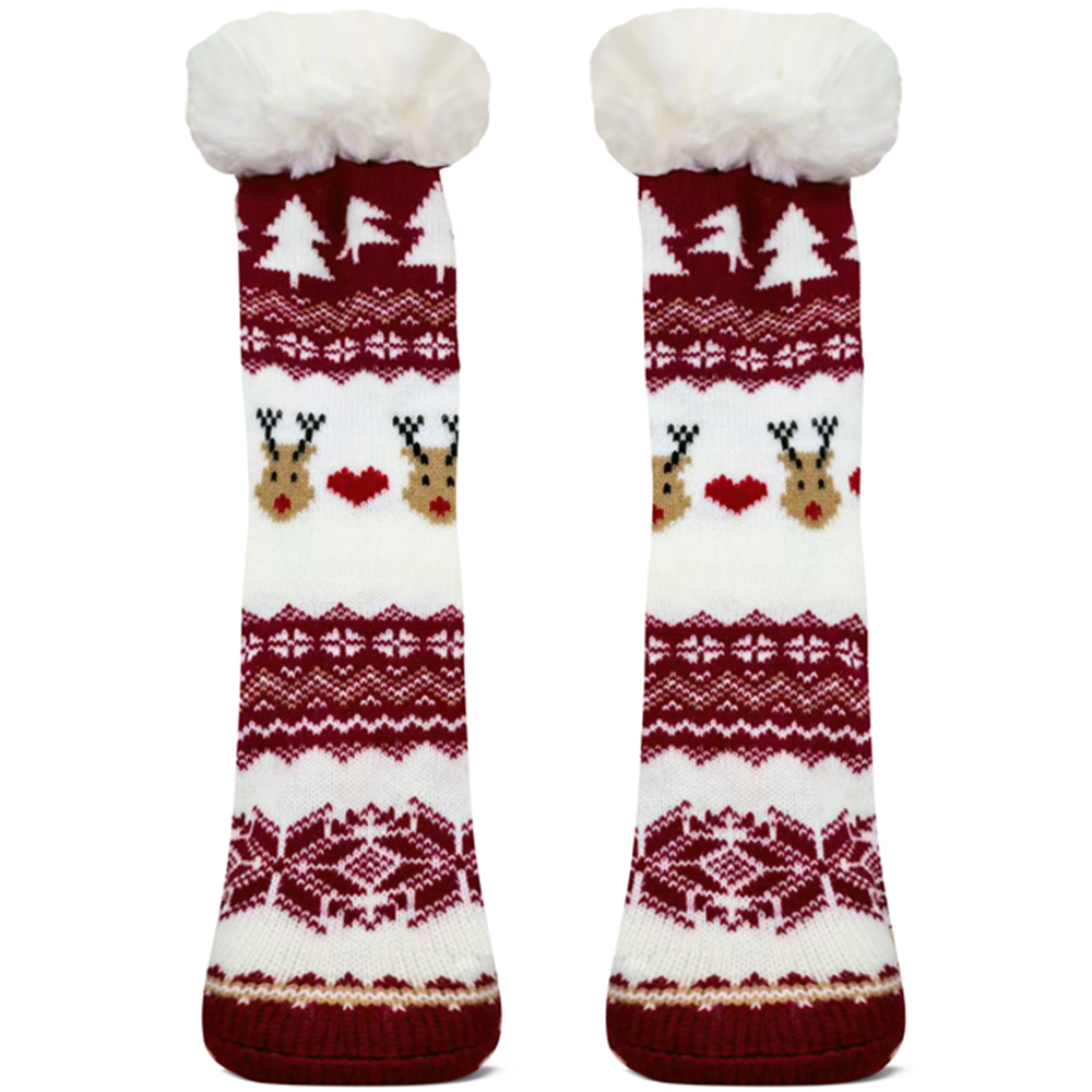 Noel Square Sherpa Fleece Nordic and Penguins Xmas Socks 3 Pack Image 5