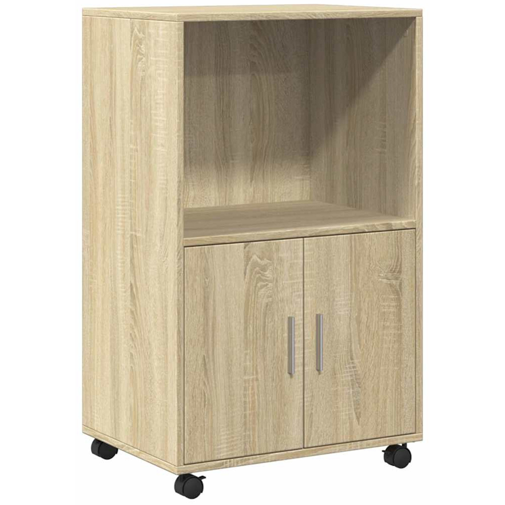 vidaXL 2 Door Sonoma Oak Rolling Cabinet Image 2