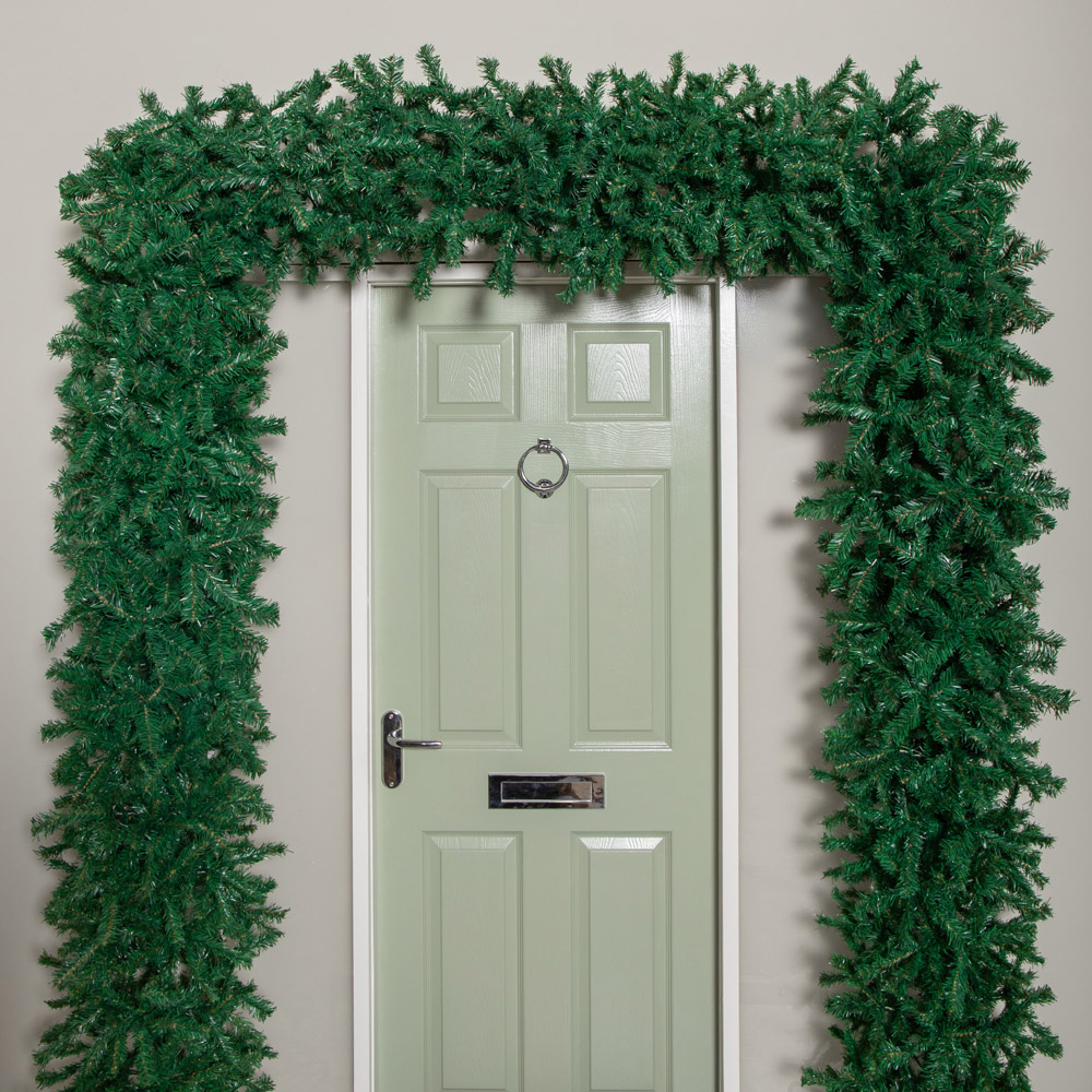 Samuel Alexander Single Door Plain Green Flat Top Christmas Tree Arch with 2000 Tips 8ft Image 5