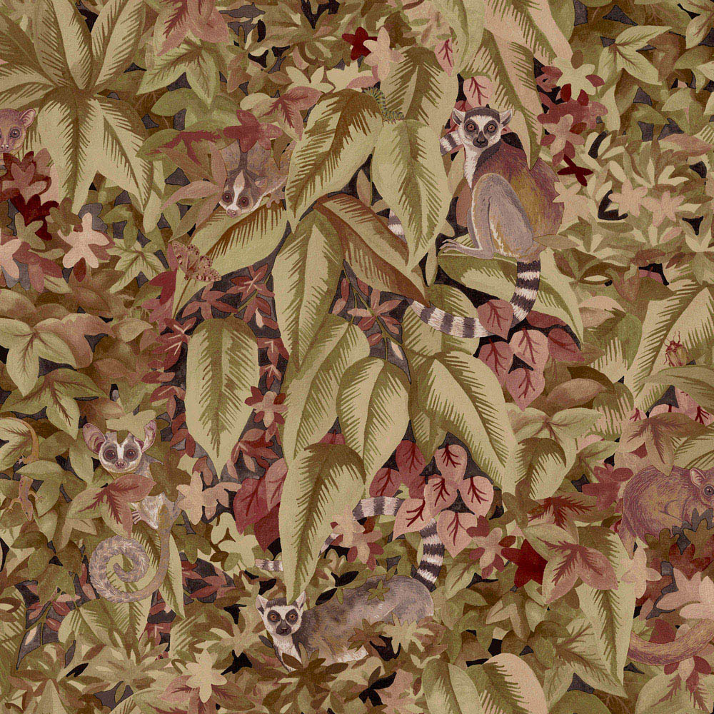 Holden Decor Lemur Leaves Berry Wallpaper Image 1