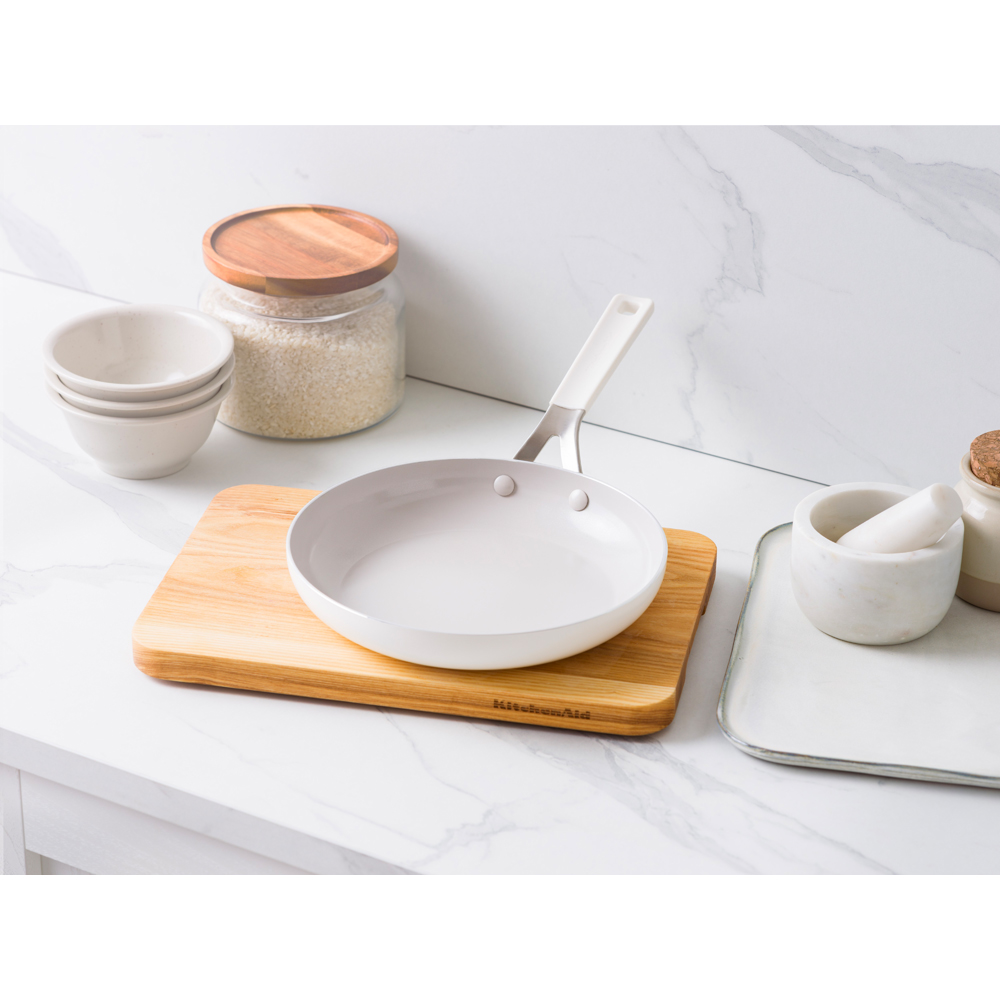 KitchenAid 20cm Porcelain White Coloured Aluminium Frying Pan Image 2