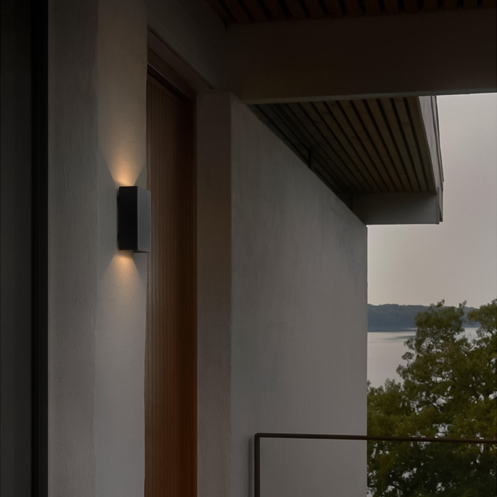 Nordlux Fold 10 Seaside Black Magnetic Shade Garden Wall Light Image 2