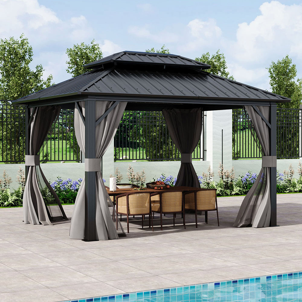Living and Home Hardtop Patio Gazebo 11 x 9ft Image 7