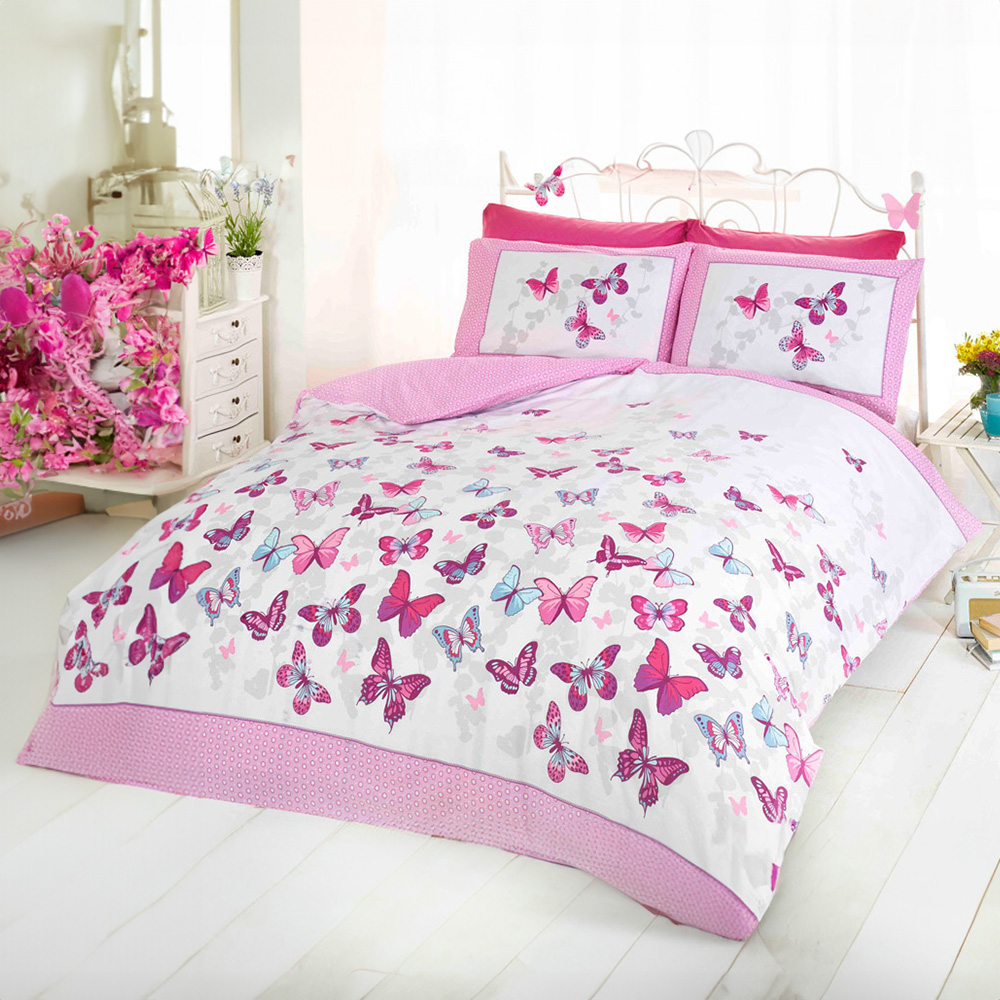 Rapport Home Flutter King Size Pink Duvet Set Image 1