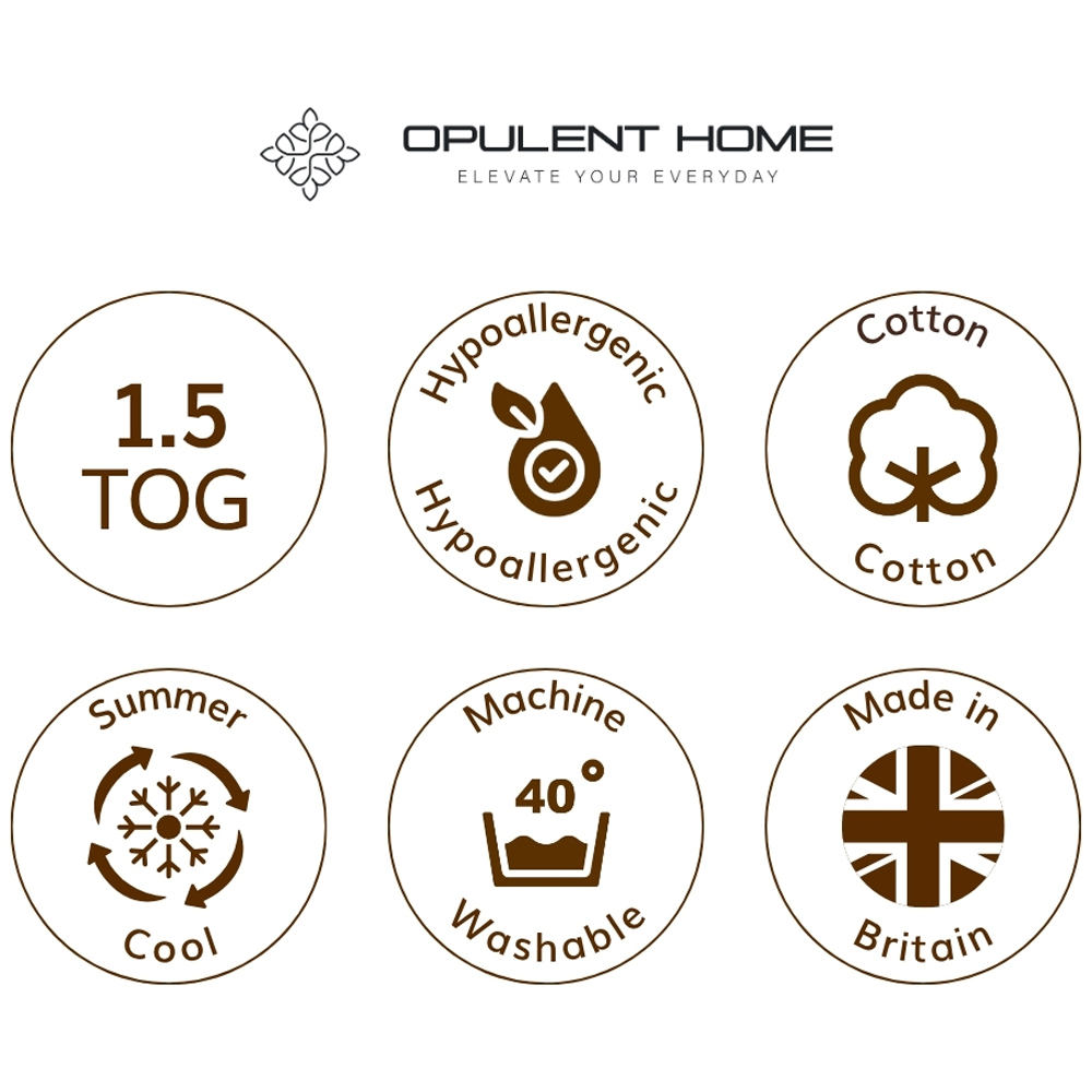 Opulent Home Double White Summer Cotton Duvet 1.5 Tog Image 9