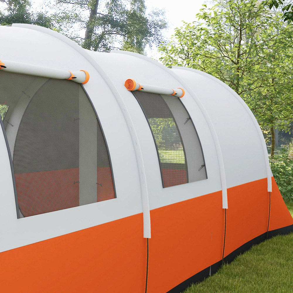 Outsunny 5-6 Person Waterproof Camping Tent Cream and Orange Image 4